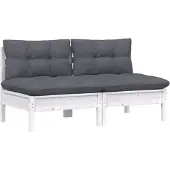 vidaXL Canapé de jardin 2 places avec coussin anthracite pin massif