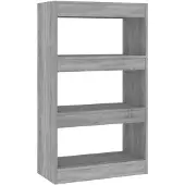 vidaXL Bibliothèque/Séparateur de pièce Sonoma gris Bois d'ingénierie