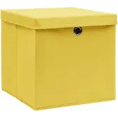 vidaXL Boîtes de rangement avec couvercles 10 pcs. 28x28x28 cm jaune