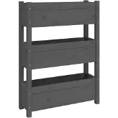 vidaXL Jardinière Gris 77x25x104,5 cm Bois massif de pin