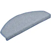 vidaXL Tapis d'escalier 15 pièces 65 x 24 x 4 cm Gris clair et bleu Demi-rond Grand