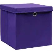 vidaXL Boîtes de rangement avec couvercles 10 pcs. 28x28x28 cm Violet