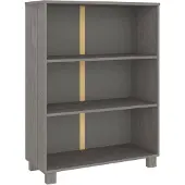 vidaXL Bibliothèque HAMAR Gris clair 85x35x112 cm Bois de pin massif