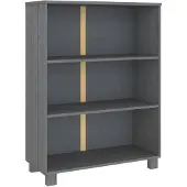 vidaXL Bibliothèque HAMAR Gris foncé 85x35x112 cm Bois de pin massif