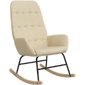 vidaXL Chaise à bascule Crème Tissu