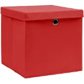 vidaXL Boîtes de rangement avec couvercles 4 pcs. 28x28x28 cm rouge