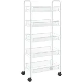 vidaXL Chariot de cuisine 5 plateaux blanc 46x26x105 cm fer