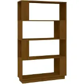 vidaXL Bibliothèque/Cloison Marron miel 80x25x132 cm Bois massif