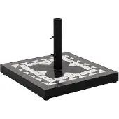 vidaXL Pied de parasol noir et blanc Carré 12 kg