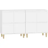 vidaXL Sideboards 2 pcs. Blanc 60x35x70 cm Bois composite