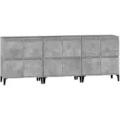 vidaXL Sideboards 3 pcs. Gris béton 60x35x70 cm Bois composite