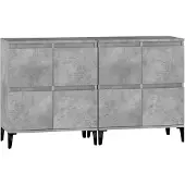 vidaXL Sideboards 2 pcs. Gris béton 60x35x70 cm Bois composite
