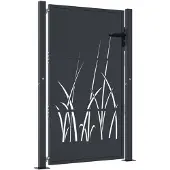 vidaXL Portail de jardin Anthracite 105x155 cm Acier Design Herbe