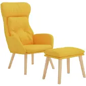 vidaXL Chaise de relaxation avec repose-pied Jaune moutarde Tissu