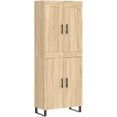 vidaXL Highboard chêne Sonoma 69,5x34x180 cm Matériau dérivé du bois