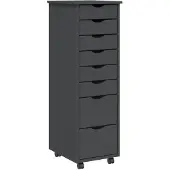 vidaXL Armoire roulante avec tiroirs MOSS gris bois de pin solide