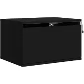 vidaXL Table de chevet murale avec lumières LED noir