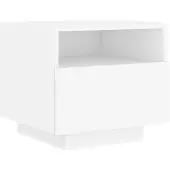 vidaXL Table de chevet avec lumières LED blanc 40x39x37 cm
