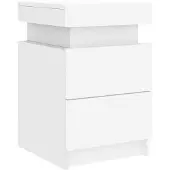 vidaXL Table de chevet avec lumières LED blanc 35x39x55 cm
