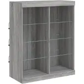 vidaXL Sideboard avec lampes LED Gris Sonoma 81x37x100 cm