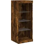 vidaXL Sideboard avec lampes LED chêne fumé 41x37x100 cm