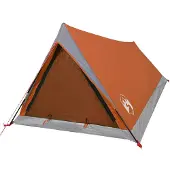 vidaXL Tente de camping 2 personnes Gris et orange Imperméable