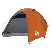 vidaXL Tente de camping dôme 4 personnes grise et orange étanche à l'eau
