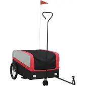 vidaXL Remorque vélo noir et rouge 45 kg Fer