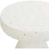 Beliani Table basse blanche effet terrazzo MgO fibre de verre résistant aux UV style boho moderne intérieur extérieur salon