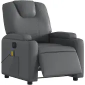 vidaXL Fauteuil de massage électrique gris similicuir