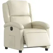 vidaXL Fauteuil relax électrique Crème similicuir