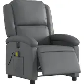 vidaXL Fauteuil de massage électrique gris similicuir
