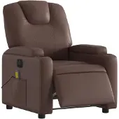 vidaXL Fauteuil de massage électrique brun similicuir