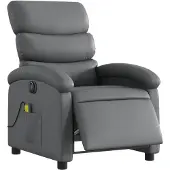 vidaXL Fauteuil de massage électrique gris similicuir