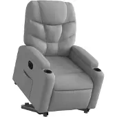 vidaXL Fauteuil relax avec releveur électrique Gris clair Tissu