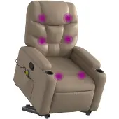 vidaXL Fauteuil de massage relevable, inclinable, Cappuccino, Lumarko !
