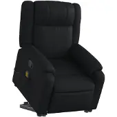 vidaXL Fauteuil de massage avec releveur Noir similicuir