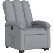 vidaXL Fauteuil relax avec releveur électrique Gris clair Tissu