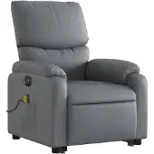 vidaXL Fauteuil de massage avec releveur électrique Gris Similicuir