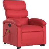 vidaXL Fauteuil de massage avec releveur Rouge similicuir