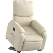 vidaXL Fauteuil relax avec releveur Crème Similicuir