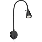 Briloner TUSA Lampe de lecture LED orientable bras flexible 45 cm 4 W 400 lm 3000 K lumière blanc chaud avec interrupteur noir lampe chevet chambre