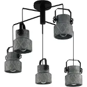 Eglo Hilcott Lustre moderne à 5 lumières Pendentifs en acier noir
