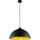 TRIO Suspension avec abat-jour noir doré, pour table de salle à manger îlot de cuisine