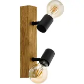Eglo Rampe 2 Spots, Bois Noir, Spot Townshend Noir