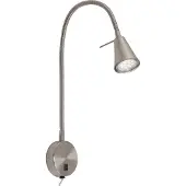 Briloner TUSA Lampe de lecture LED orientable bras flexible 45 cm 4 W 400 lm 3000 K lumière blanc chaud avec interrupteur nickel mat lampe chevet chambre