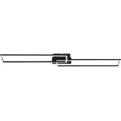 Briloner Plafonnier LEUCHTEN FRAME, 40 W, 4400 lm, IP20, noir, métal-plastique, intensité lumineuse variable, CCT, 110 x 24,8 x 7,8 cm