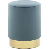 vidaXL Tabouret Bleu clair et doré Velours 28 x 36 cm