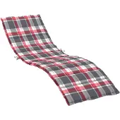 vidaXL Coussin pour bain de soleil rouge à carreaux 200x70x3 cm tissu Oxford