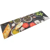 vidaXL Tapis de cuisine lavable impression vin dîner 45x150 cm velours